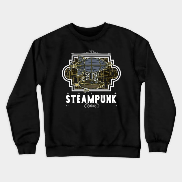 Steampunk Zepellin Crewneck Sweatshirt by Foxxy Merch